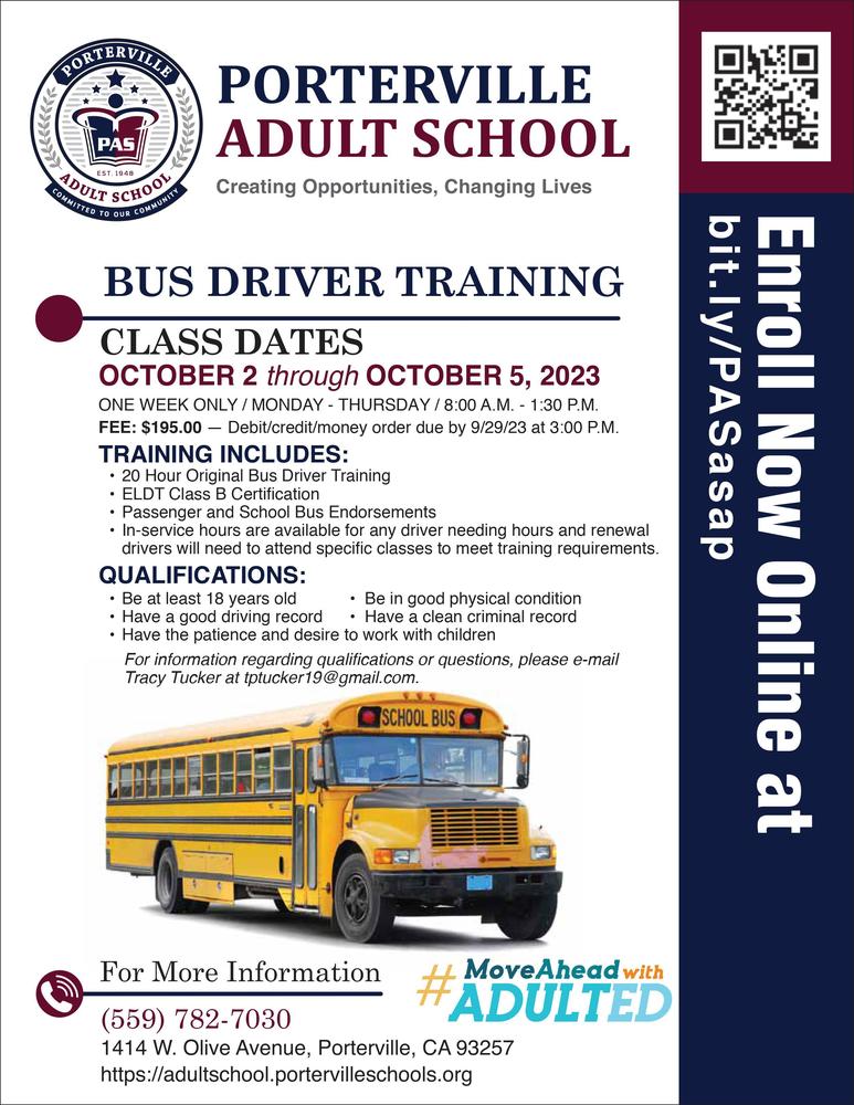 Bus Driver Training Opportunity 