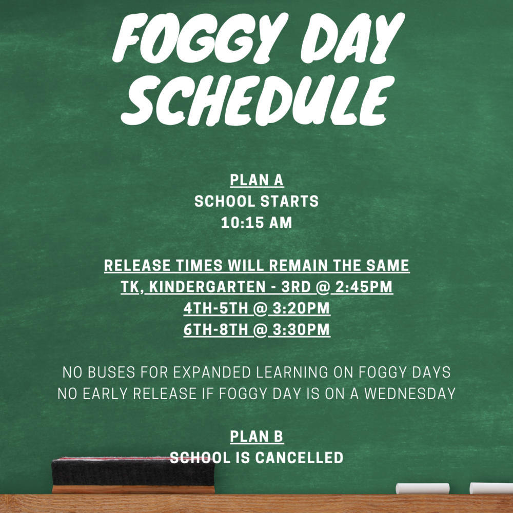 Foggy Day Schedule
