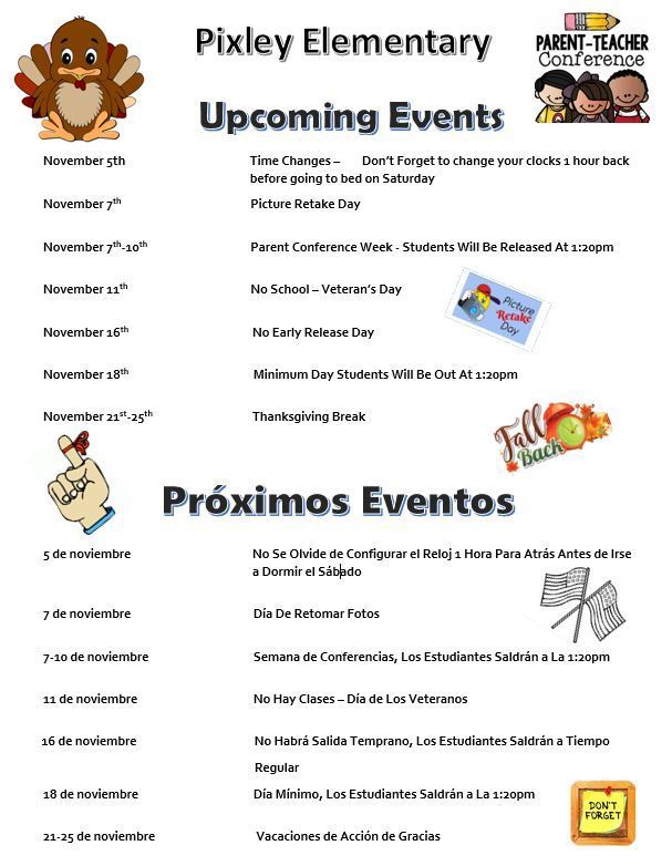 Important Elementary November Events