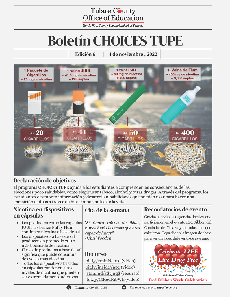 CHOICES TUPE Newsletter Spanish